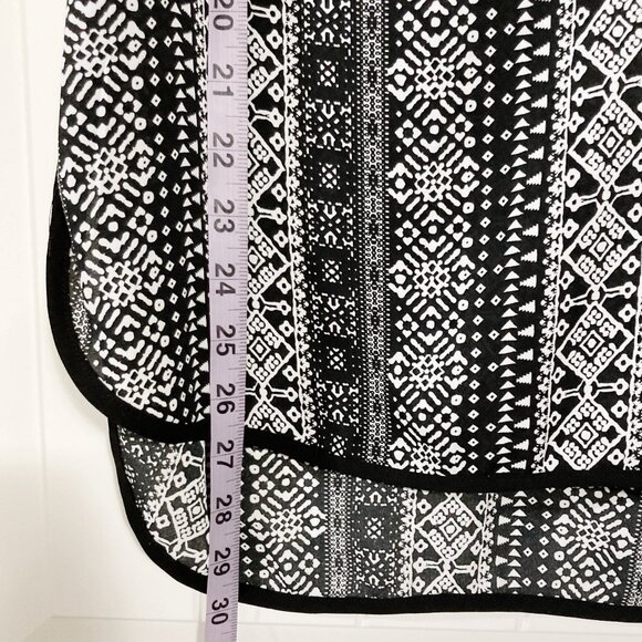 NORTHERN REFLECTIONS Black white sleeveless geometric tank top MEDIUM goth shirt - Picture 7 of 15